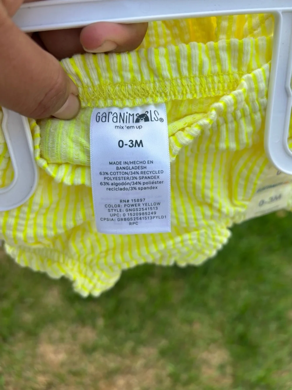 Garanimals Yellow Seersucker Ruffle Top and Shorts Set